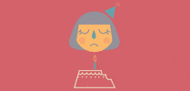 sad birthday GIF by Christina Lu