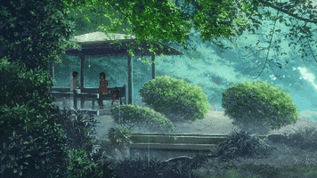 andersonporto anime rain words garden GIF