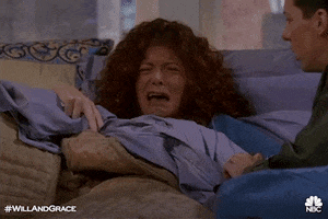 Debra Messing Reaction GIF by Will & Grace