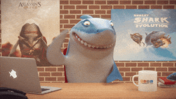 hungry-shark happy work morning hungry GIF
