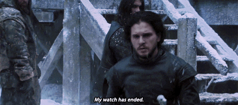  game of thrones jon snow 6x03 my watch has ended GIF