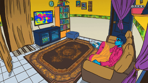chilling living room GIF by Furryhead