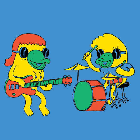 ppkmkzztt illustration trippy rock band GIF