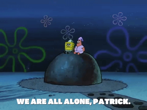 alone gif spongebob