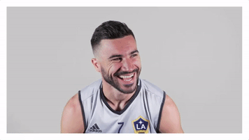 romain alessandrini laughing GIF by LA Galaxy