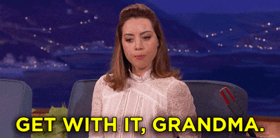 get with it aubrey plaza GIF by Team Coco