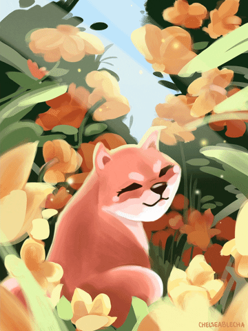 Shiba Inu Art GIF by Chelsea Blecha