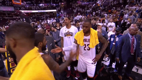 NBA  nba lebron james handshake GIF