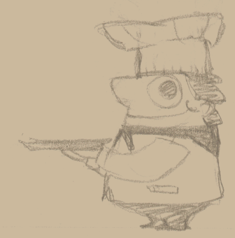 ketsuotategami chef artwork character design step by step GIF