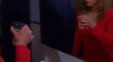 Image result for spitting at mirror gif