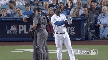 Licking Los Angeles Dodgers GIF by MLB