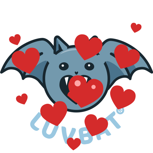LUVBAT love heart kiss bat GIF