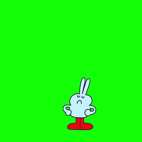Illustrated gif. A line drawing animation of a grayish-blue rabbit with red boots and closed eyes. The rabbit's arm grows to make the "OK" hand gesture.