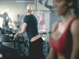 pink pink confused running exercise GIF