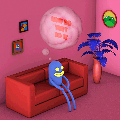 pink think GIF by Pat Coyle