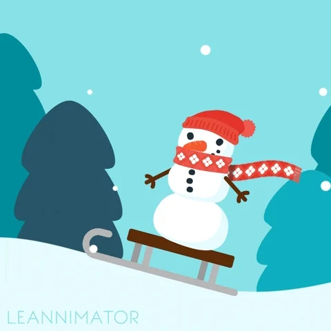 sledding getting there GIF by Leannimator