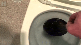raddie how to fix a blocked toilet how to unclog a blocked toilet how to use a plunger GIF