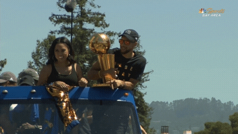 NBA warriors champions stephen curry parade GIF