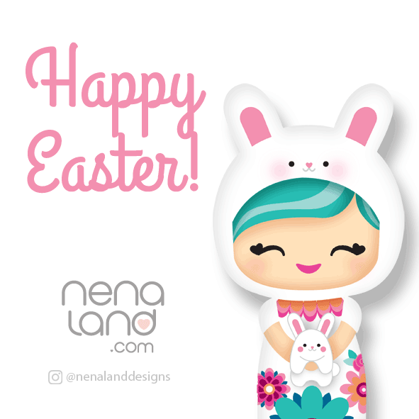 nenaland white bunny rabbit easter GIF
