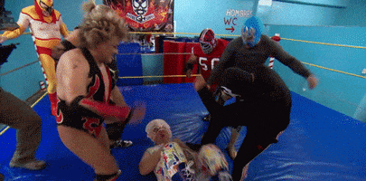 lucha libre fighting GIF by Team Coco