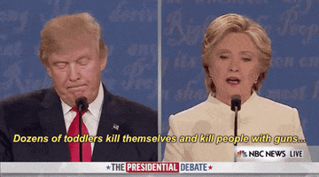 hillary clinton dozens of toddlers kill themselves and kill people with guns GIF by Election 2016