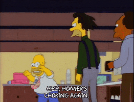 Choking Season 3 GIF by The Simpsons