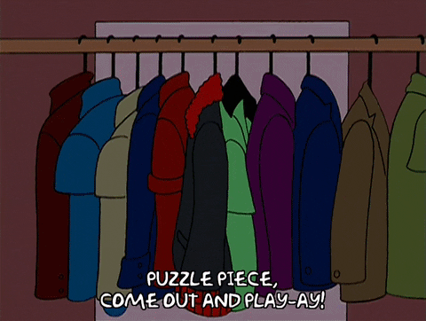 Gif of Homer Simpson opening his closet to look for clothes