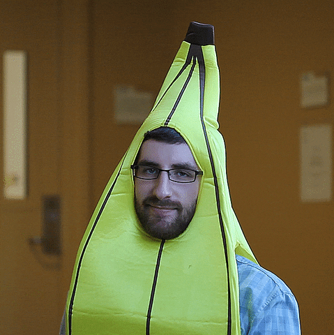  smile reactions smiling banana banana suit GIF