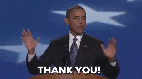 Barack Obama Thank You GIF by Obama - Find & Share on GIPHY