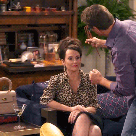 behind the scenes hair and makeup GIF by Will & Grace
