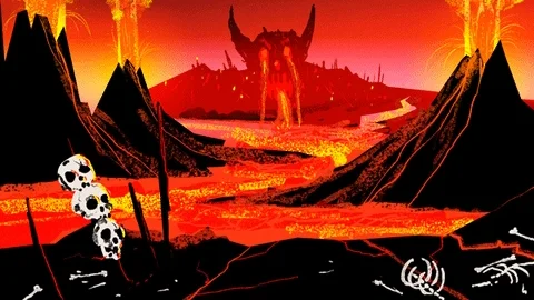 in hell fire GIF by GIPHY Studios Originals