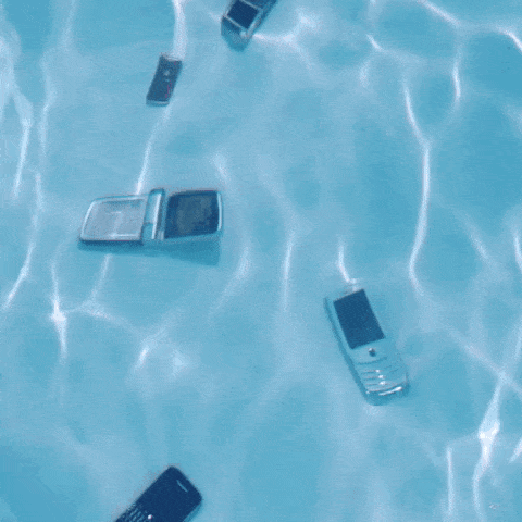 gif of phones underwater