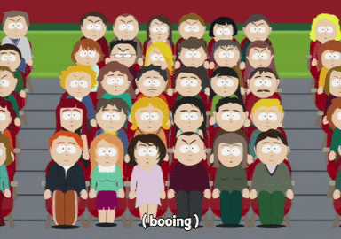 South Park  angry upset audience booing GIF