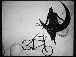 falenabalena vintage black and white moon bike GIF