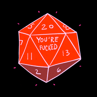 rolling a 1 20 sided die GIF by Ian Laser