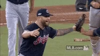 cleveland indians hug GIF by MLB
