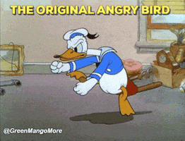 greenmangomore disney cartoons donald duck angry bird GIF
