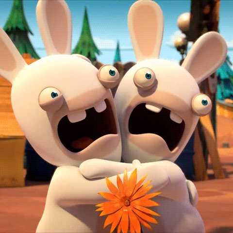 scared lapin GIF by Rabbids