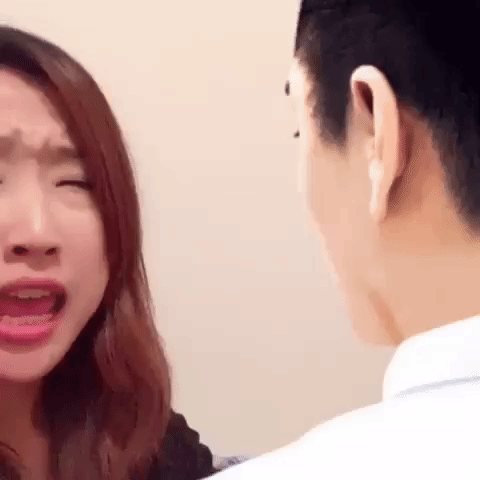 Yi sad unhappy disappointed despair cry lip upset angry GIF