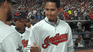 cleveland indians hug GIF by MLB