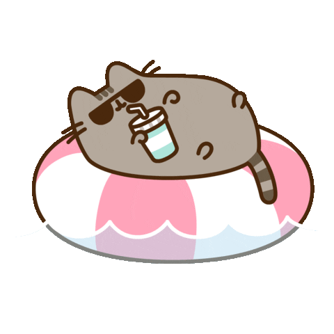Watching Beach Day Sticker by Pusheen for iOS & Android | GIPHY
