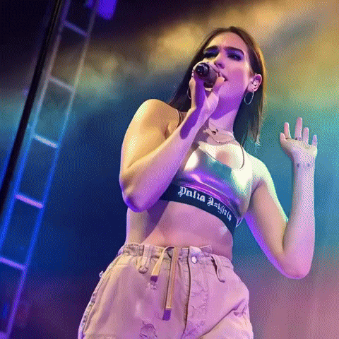 Dua Lipa suprised on stage