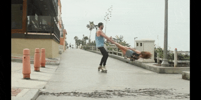TheKimberlyCole girl boy skating rollerskating GIF