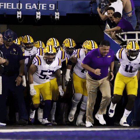 Football Run Out GIF by LSU Tigers