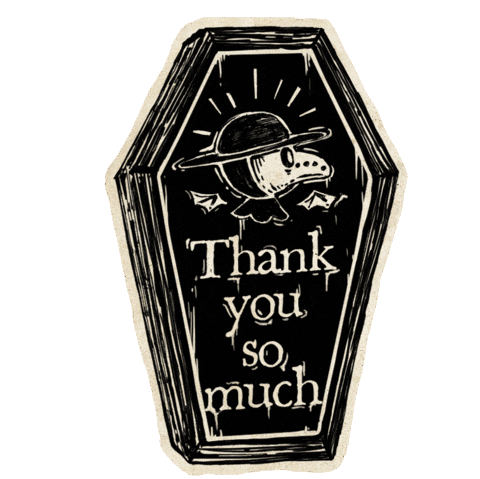 Goth Thank You Sticker