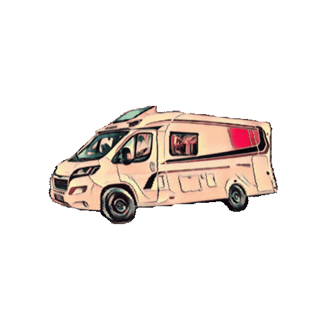 Camping Camper Van Sticker by IsasWomo