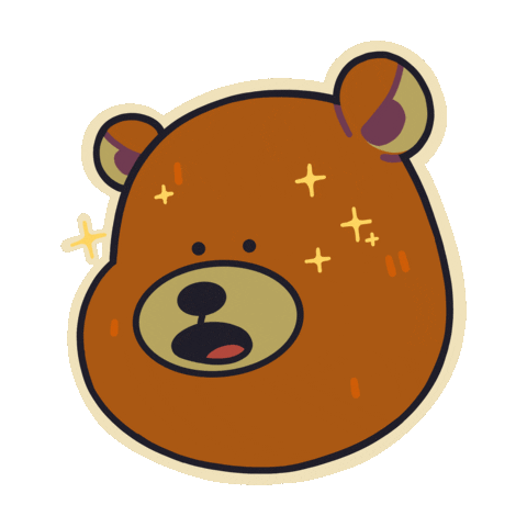 Grizzly Bear Wow Sticker by MokaJake