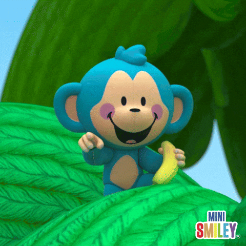 Monkey Smile GIF by Mini Smiley