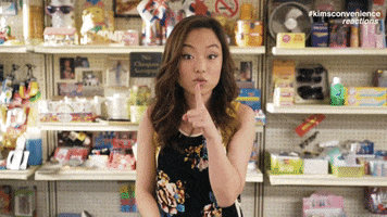 be quiet andrea bang GIF by Kim's Convenience