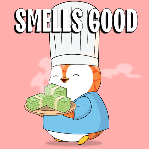 Smells Good Pay Day GIF by Pudgy Penguins